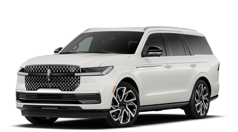 2027 Lincoln Navigator Reserve in White Metallic — front three-quarter view